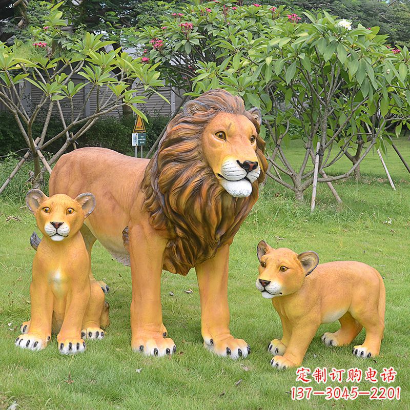 泸州古典风格仿真狮子雕塑摆件