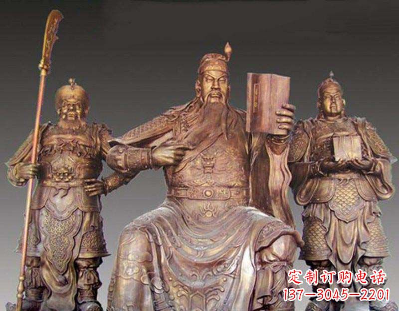 泸州中领雕塑艺术以关公武财神铜雕塑荣耀家中