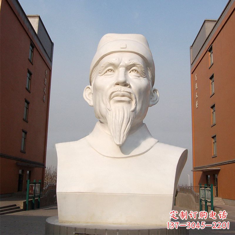 泸州杜甫石雕像-学校校园历史名人唐代著名诗人头像