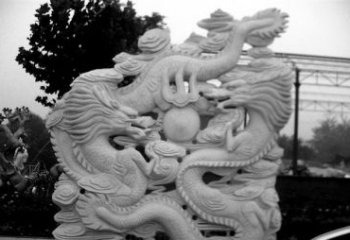 泸州精美大理石双龙雕塑