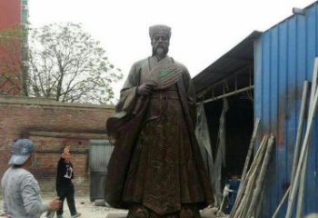 泸州典雅大型立式诸葛亮铜雕
