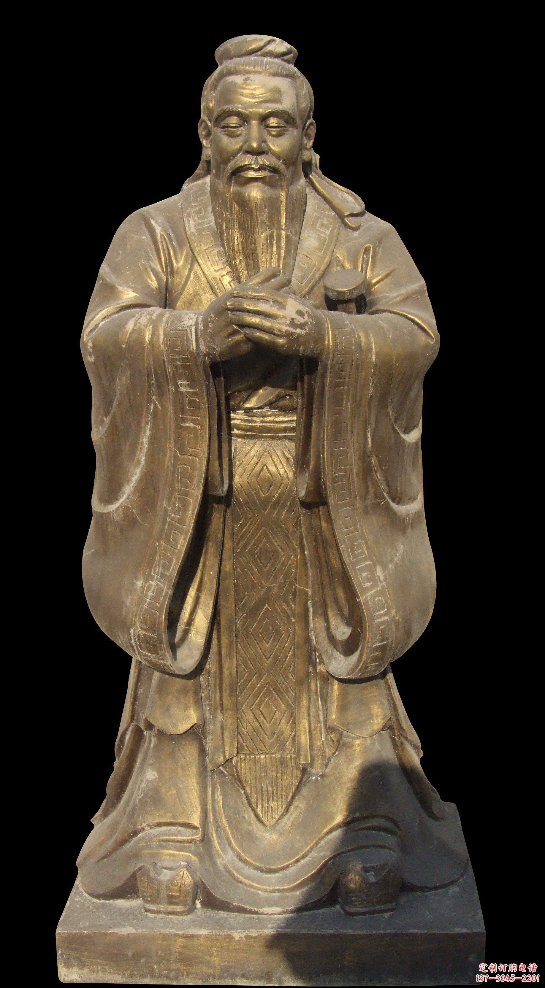泸州手工精美锻铜孔子铜雕像