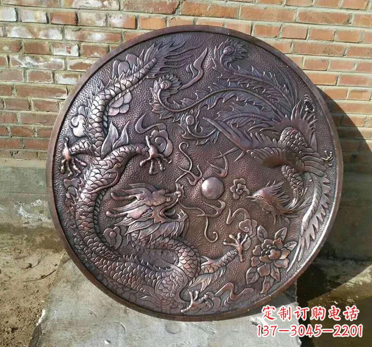泸州传统工艺锻铜龙凤雕塑