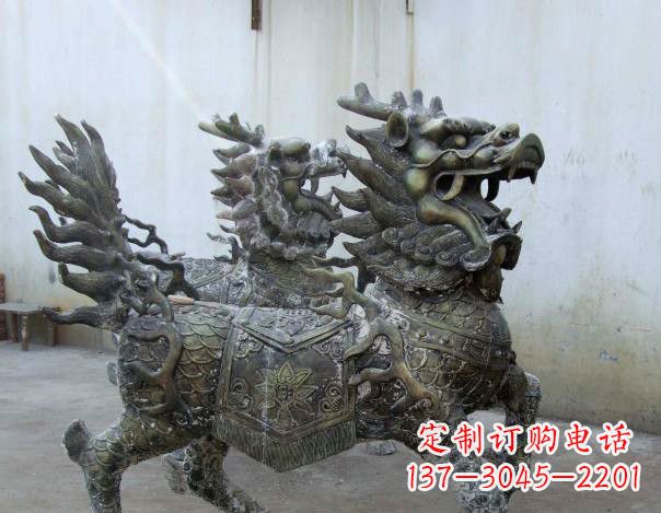 泸州精致手工铜麒麟雕塑