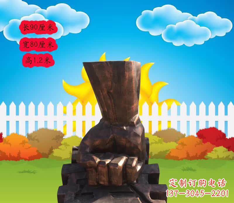 泸州法治拳头铜雕