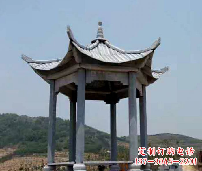 泸州仿古六角凉亭石雕 (5)