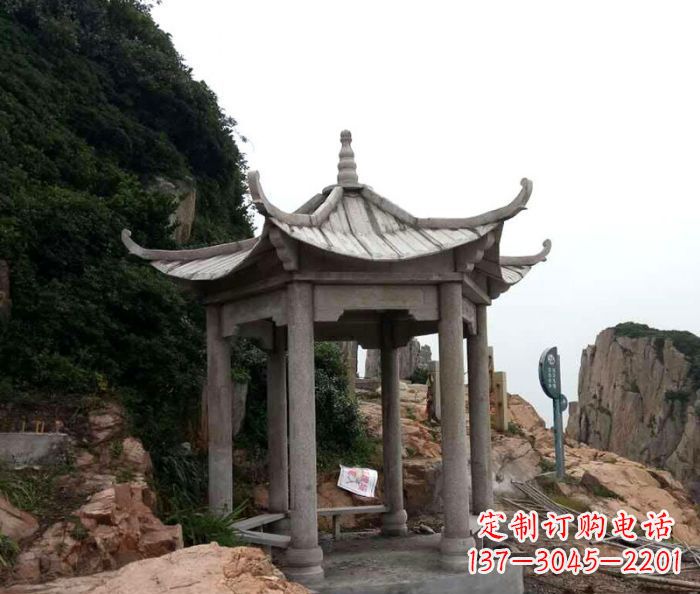 泸州仿古六角凉亭石雕 (7)