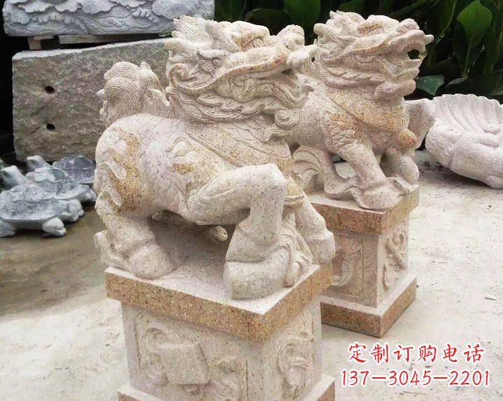 泸州仿古麒麟门口镇宅石雕