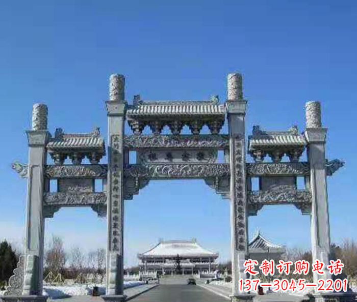 泸州领雕仿古三门石牌坊