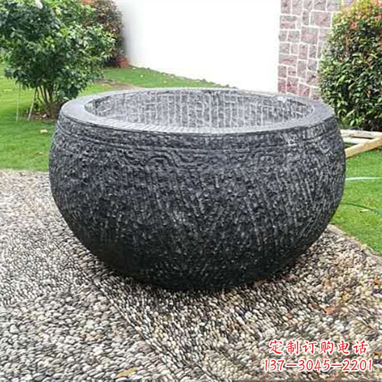 泸州仿古石雕水缸,精雕细琢别具一格