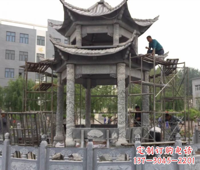 泸州仿古双层石雕凉亭