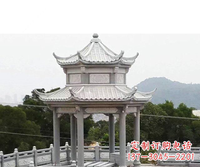泸州仿古双层石雕凉亭