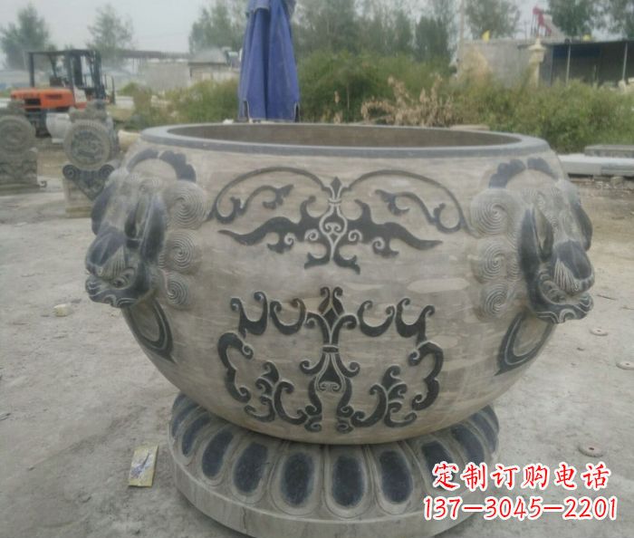 泸州仿古圆形水缸石雕