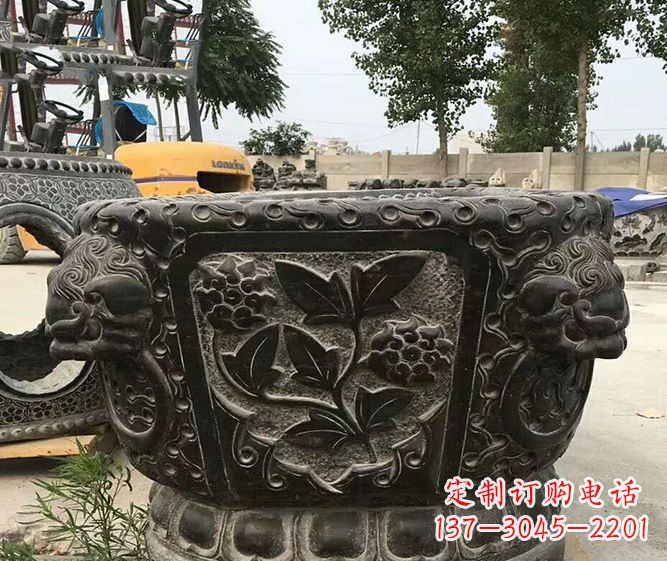 泸州仿古招财石雕水缸