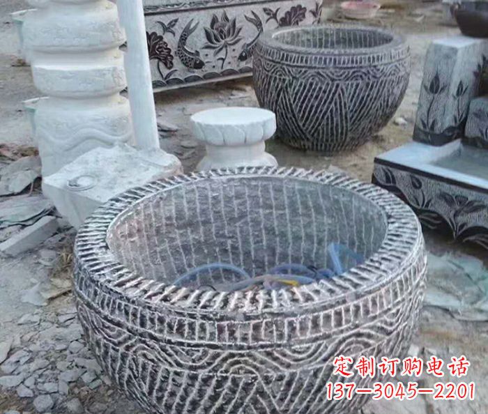 泸州仿古招财水缸石雕