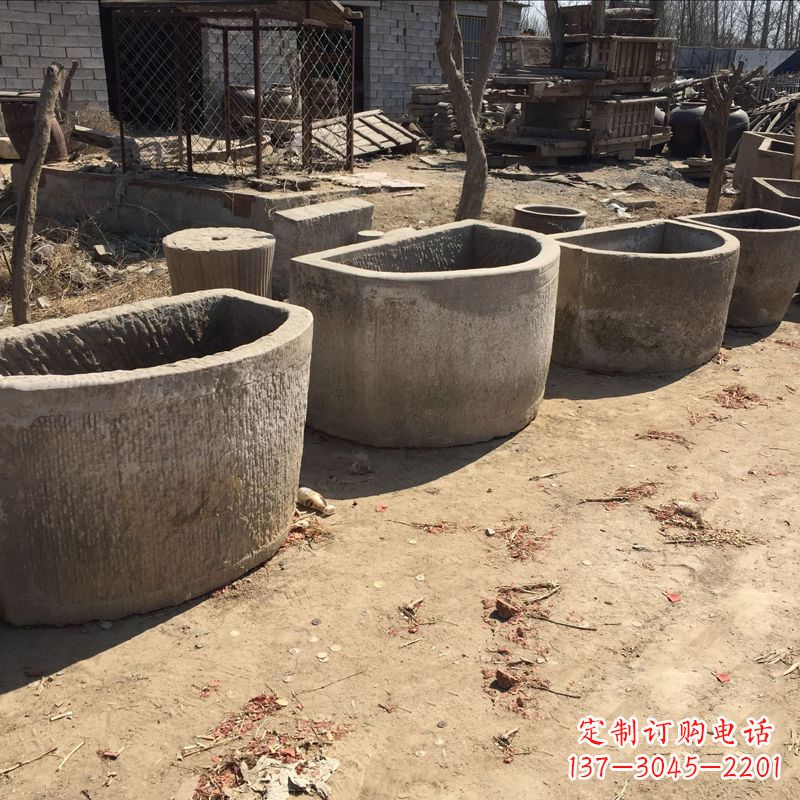 泸州仿古做旧弧形石槽