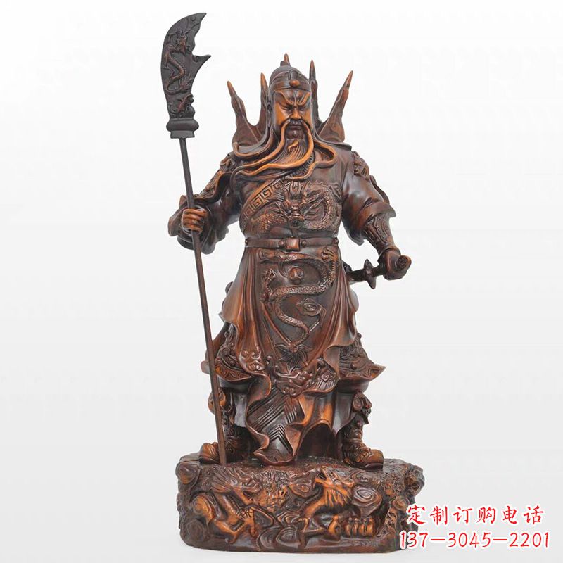 泸州精美关公铜雕像,古朴高雅