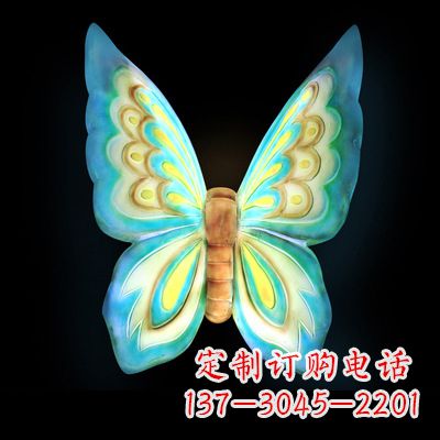 泸州 大号蓝色发光蝴蝶塑像