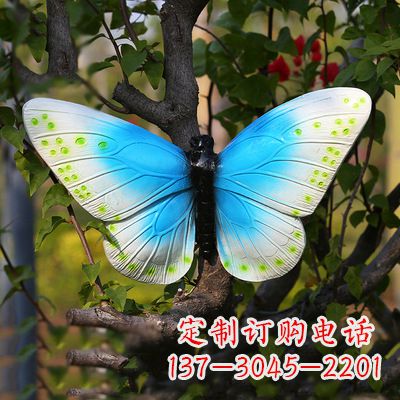 泸州精致风韵,蓝白蝴蝶雕塑