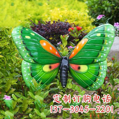 泸州精致魅力的绿色蝴蝶雕塑