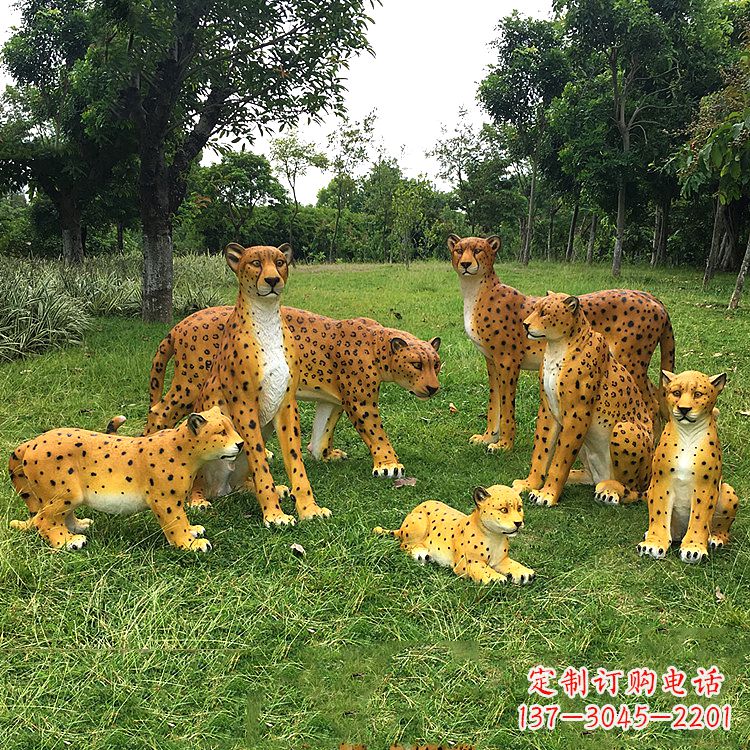 泸州精美玻璃钢豹雕塑