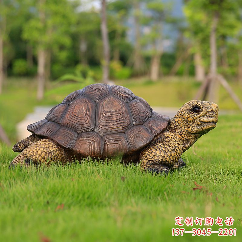 泸州玻璃钢乌龟雕塑草坪摆件