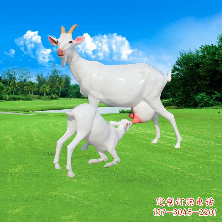 泸州精美仿真羊羔羊跪乳雕塑