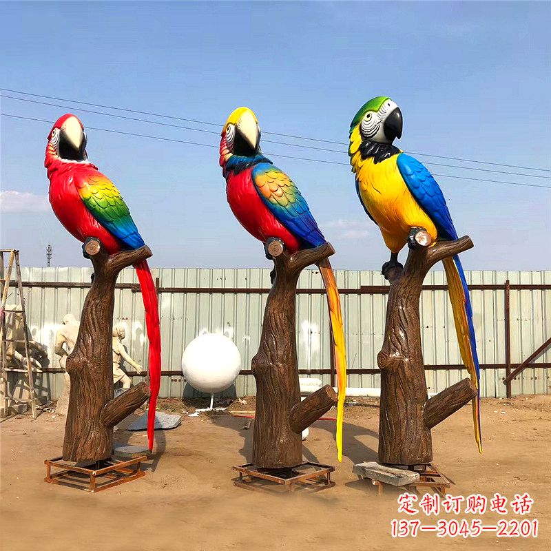 泸州玻璃钢鹦鹉雕塑