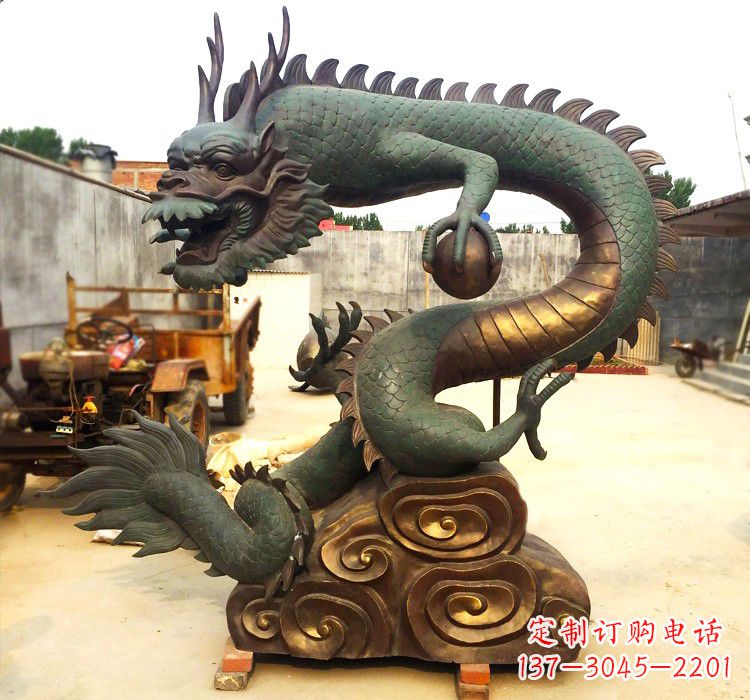 泸州精致铜雕飞龙珠