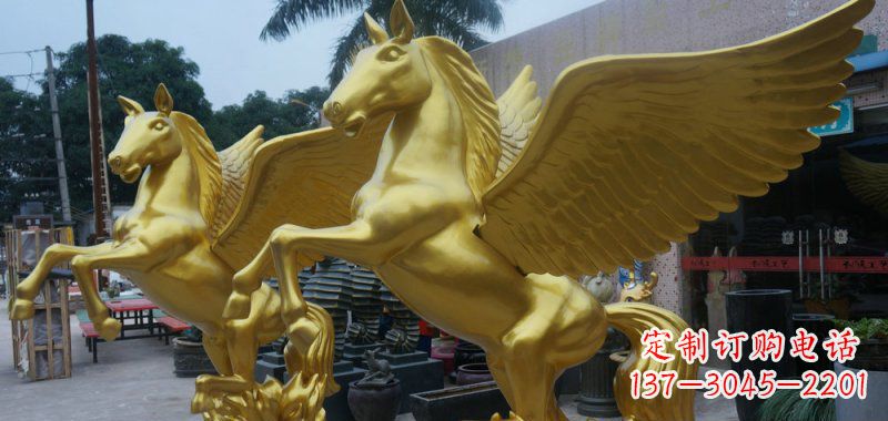 泸州飞马玻璃钢仿铜动物雕塑