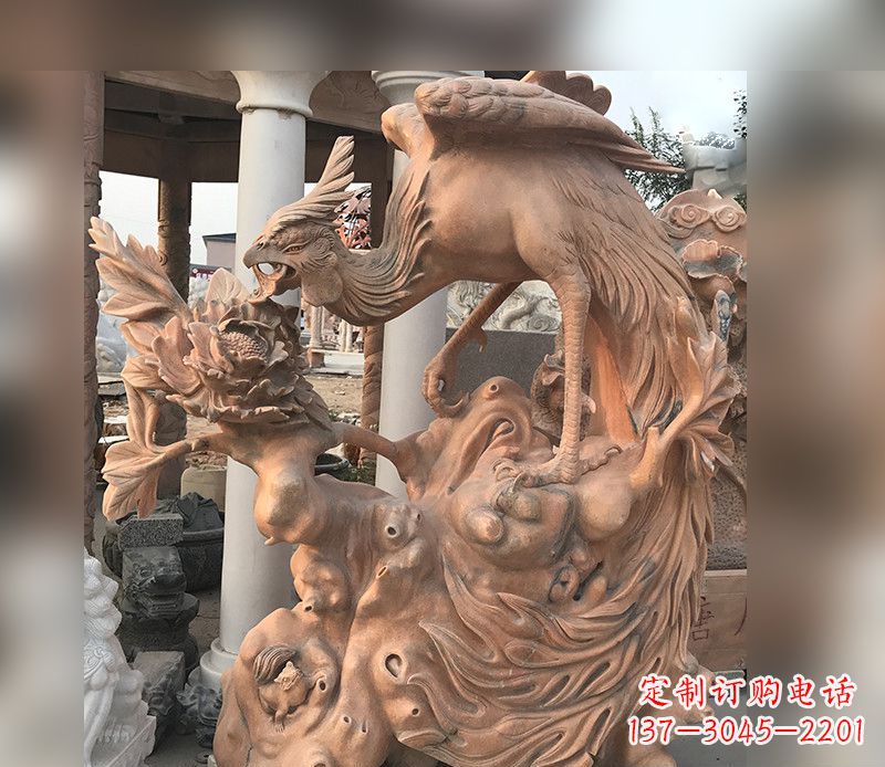 泸州凤凰牡丹石雕