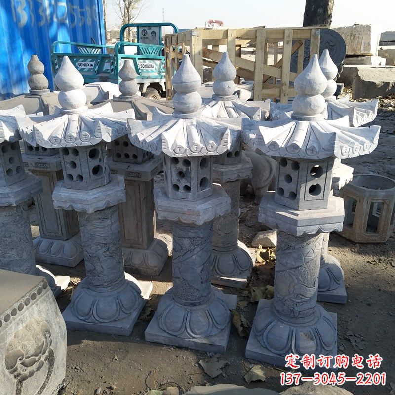 泸州高墩青石中式灯笼雕塑
