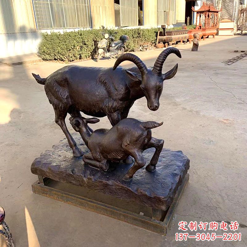 泸州羔羊跪乳铜雕-学校校园文化景观雕塑摆件