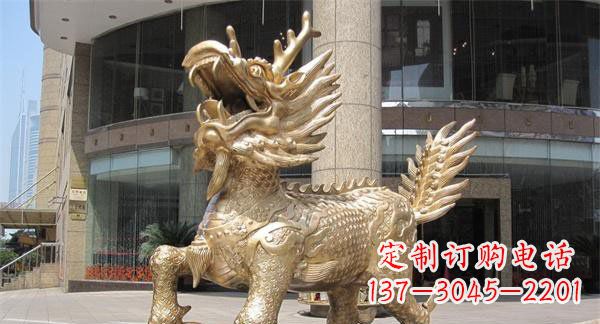泸州中领雕塑,定制精美麒麟神兽铜雕