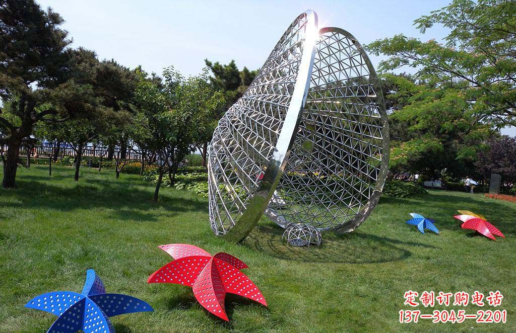 泸州精美不锈钢贝壳海星景观雕塑