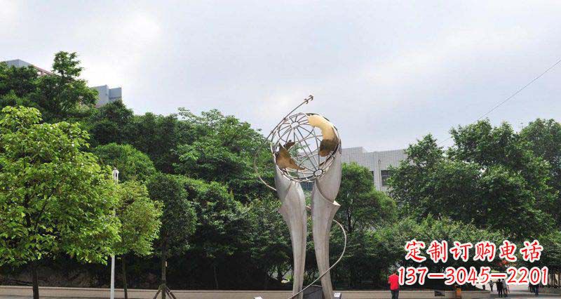 泸州中领雕塑精致大气的不锈钢地球雕塑
