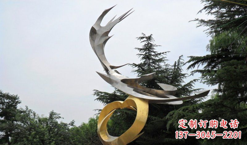 泸州精美雕刻石膏抽象凤凰雕塑