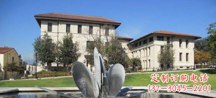 泸州抽象花朵不锈钢喷泉雕塑