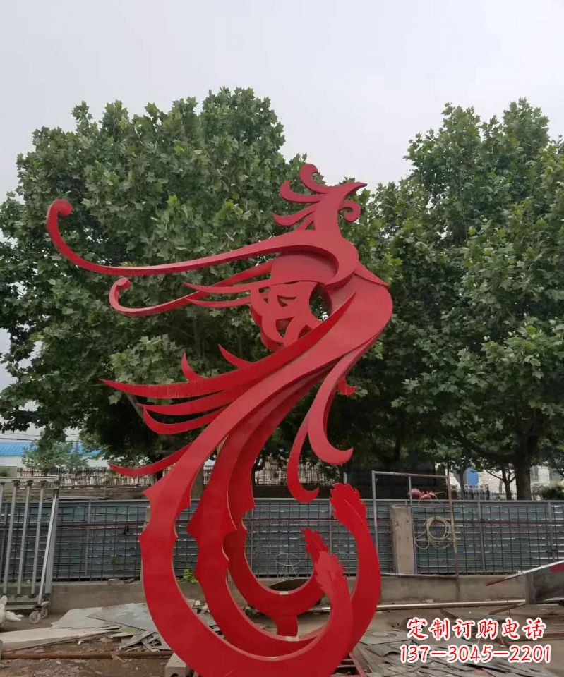 泸州产品名称浪漫传情不锈钢凤凰雕塑