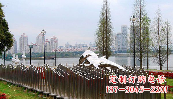 泸州动物主题不锈钢海豚雕塑