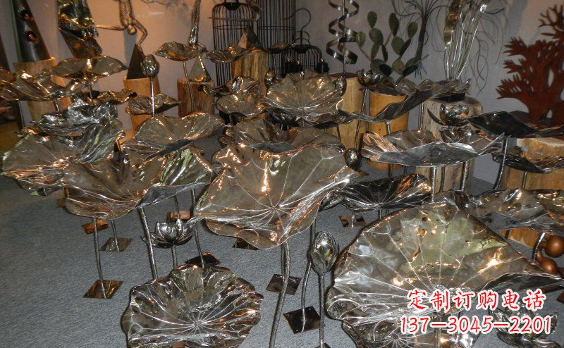 泸州抛光不锈钢荷叶雕塑