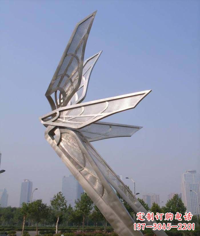 泸州大型不锈钢蝴蝶翅膀雕塑