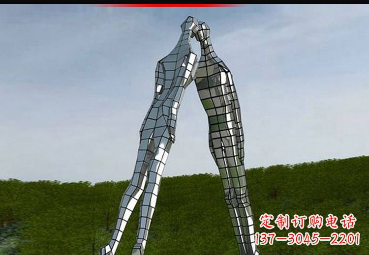泸州爱的无限,不锈钢情侣人物雕塑