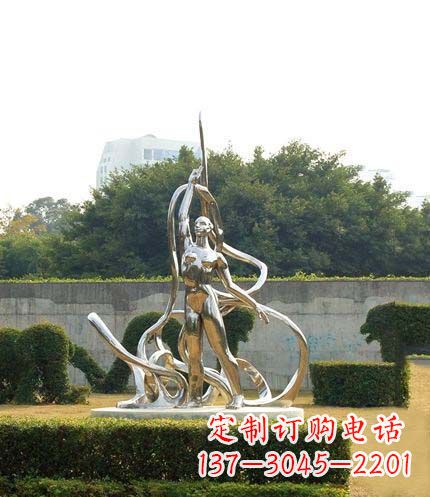 泸州跳丝带魅力少女铜雕