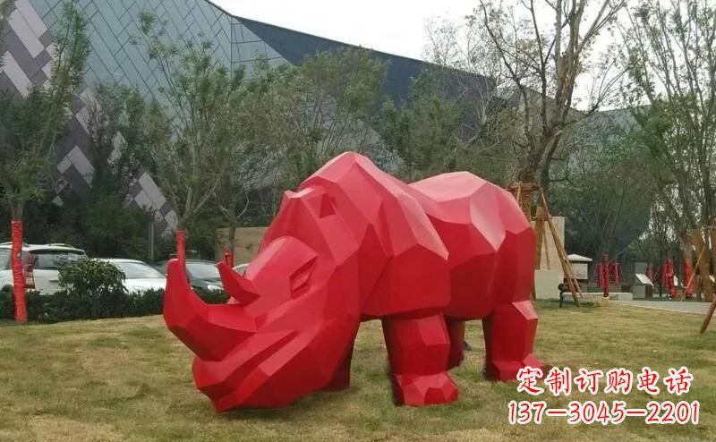 泸州摩洛哥高端不锈钢犀牛雕塑