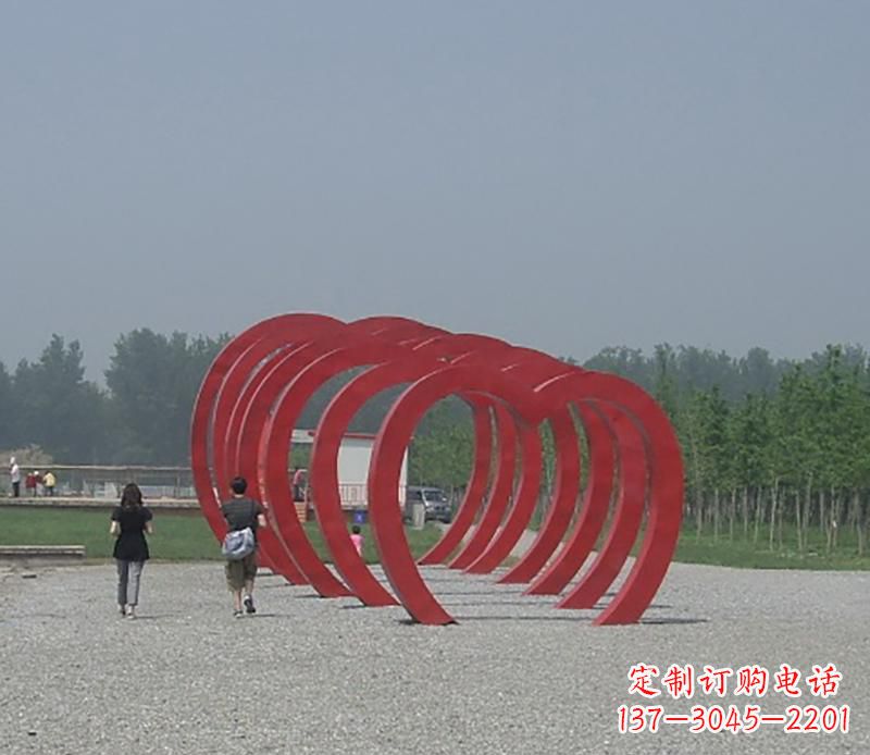 泸州不锈钢心形拱门雕塑