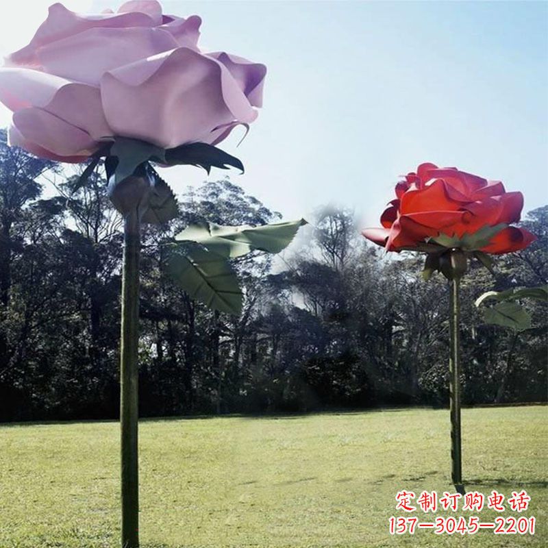 泸州精美不锈钢雕刻玫瑰花雕塑