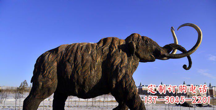泸州公园抽象大象动物铜雕 (2)
