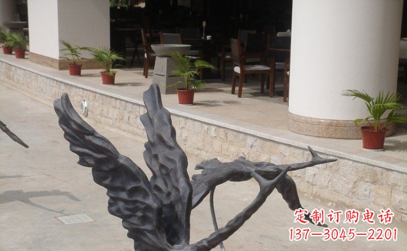 泸州公园抽象大雁动物铜雕