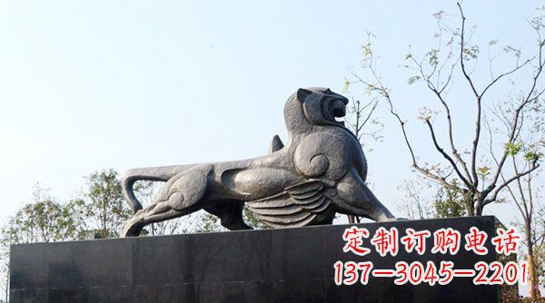 泸州公园抽象狮子动物铜雕